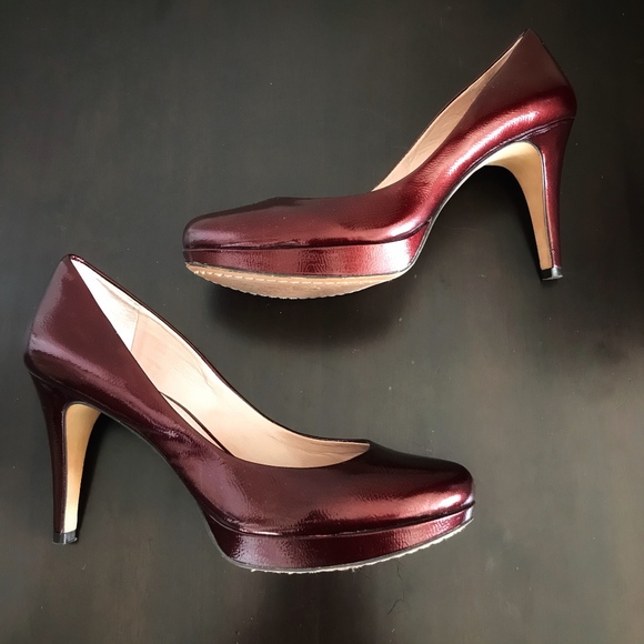 Vince Camuto Shoes - Vince Camuto Zella Wine Red Patent Leather Heels